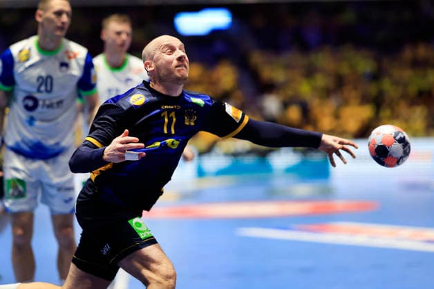 MALMÖ, SWEDEN 20260123 Sweden s Daniel Pettersson during the intermediate round match of the handball European Championship, EM, Europameisterschaft between Slovenia and Sweden at Malmö Arena, Malmö, Sweden, January 26, 2026. MALMÖ SWEDEN x10600x