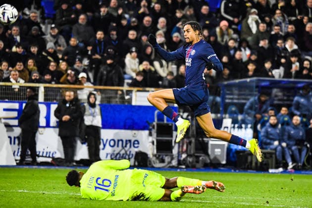 FOOTBALL : AJ Auxerre vs Paris SG - Ligue 1 - JournÃ e 19 - 23 01 2026 But de Bradley Barcola (Paris SG) AuxerreFrance  Copyright: xBaptistexAutissierx