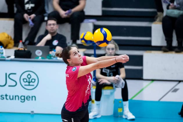 1. Volleyball Bundesliga Frauen: Schwarz-Weiss Erfurt vs. VC Wiesbaden; Erfurt; 23.01.2026 Sanne Konijnenberg ( 11; VC Wiesbaden) 1. Volleyball Bundesliga Frauen: Schwarz-Weiss Erfurt vs. VC Wiesbaden; Riethsporthalle Erfurt; 23.01.2026 Copyright: xBEAUTIFULxSPORTS Duehringx