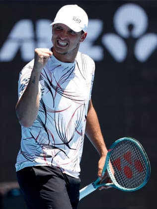 TENNIS AUSTRALIAN OPEN, Luciano Darderi of Italy in reacts during the Men™s 3rd round match against Karen Khachanov of Russia on day 7 of the 2026 Australian Open tennis tournament at Melbourne Park in Melbourne, Saturday, January 24, 2026. ( NO ARCHIVING MELBOURNE VICTORIA AUSTRALIA  Copyright: xROBxPREZIOSOx 20260124110153560180