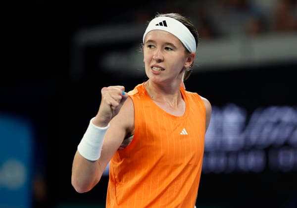 TENNIS AUSTRALIAN OPEN, Nikola Bartunvkova of Czech Republic reacts during the Women™s 3rd round match against Elise Mertens of Belgium on day 7 of the 2026 Australian Open tennis tournament at Melbourne Park in Melbourne, Saturday, January 24, 2026. ( NO ARCHIVING MELBOURNE VICTORIA AUSTRALIA  Copyright: xROBxPREZIOSOx 20260124137842428307