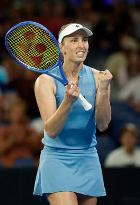 TENNIS AUSTRALIAN OPEN, Elise Mertens of Belgium celebrates winning the Women™s 3rd round match against Nikola Bartunvkova on day 7 of the 2026 Australian Open tennis tournament at Melbourne Park in Melbourne, Saturday, January 24, 2026. ( NO ARCHIVING MELBOURNE VICTORIA AUSTRALIA  Copyright: xROBxPREZIOSOx 20260124135508398677