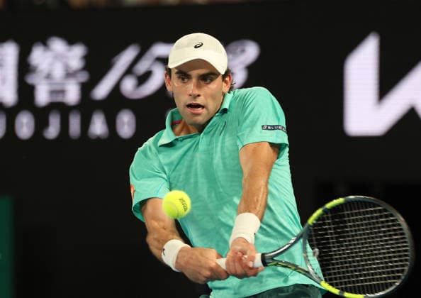 January 24, 2026, Melbourne, Victoria, Australia: ELIOT SPIZZIRRI of USA during the match against J. Sinner of Italy in the third round of Australian Open, Melbourne, Australia. Spizzirri lost 6:4, 3:6, 4:6, 4:6. Melbourne Australia - ZUMAc278 20260124_zsp_c278_046 Copyright: xMarcinxCholewinskix