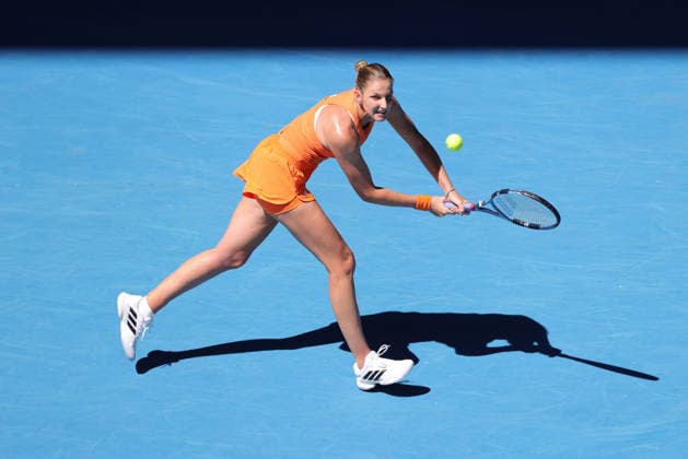 Karolina Pliskova, CZE, during third round of 2026 Australian Open in Melbourne, 24 01 2026; -