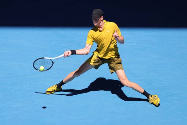 Jannik Sinner, ITA, during third round of 2026 Australian Open in Melbourne, 24 01 2026; -