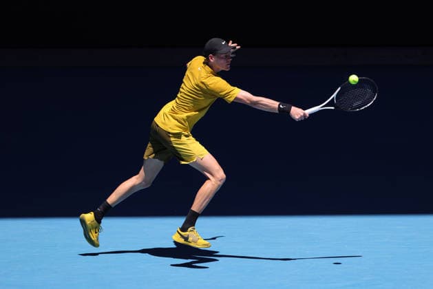 Jannik Sinner, ITA, during third round of 2026 Australian Open in Melbourne, 24 01 2026; -