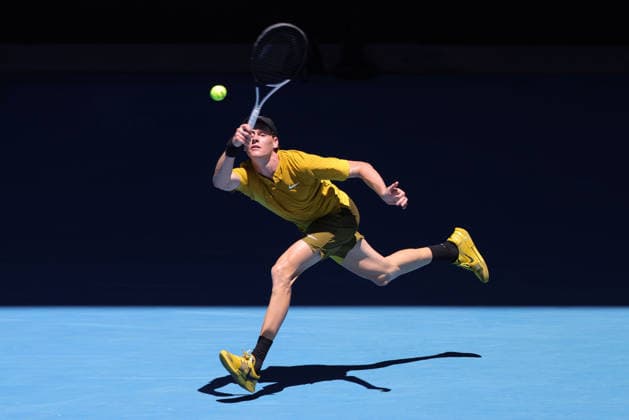 Jannik Sinner, ITA, during third round of 2026 Australian Open in Melbourne, 24 01 2026; -