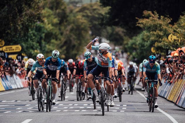 2026 Tour Down Under Stage 4 Picture by Zac Williams SWpix.com - 24 01 2026 - Cycling - 2026 Tour Down Under - Stage 4 - Brighton to Willunga - Ethan Vernon, NSN Pro Cycling Team, wins Stage 4. Copyright: x xSWpix.comx(t axPhotographyxHubxLtd)xZacxWilliams SWpix.comx SWP-2645