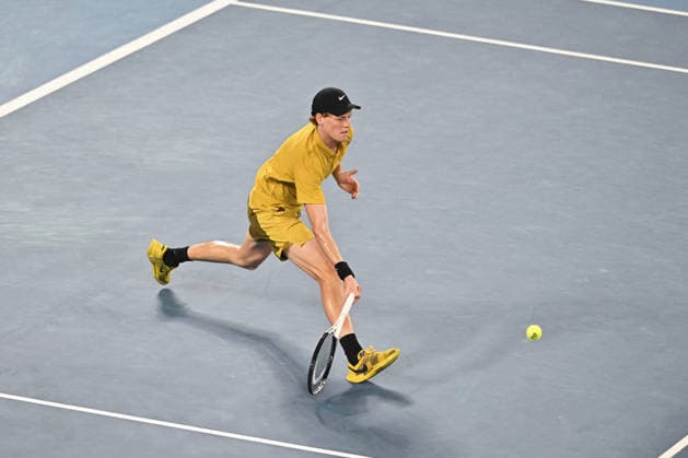 AUSTRALIAN OPEN 2026 MELBOURNE, AUSTRALIA - JANUARY 24: Jannik Sinner (ITA) in action against Eliot Spizzirri (USA) (not seen) during round 3 at the Australian Open grand slam tennis tournament at Melbourne Park in Melbourne, Australia on January 24, 2026 Mark Avellino Anadolu Melbourne Australia. Editorial use only. Please get in touch for any other usage.  Copyright: x2026xAnadoluxMarkxAvellinox