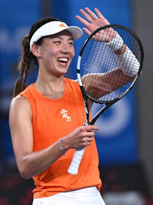 TENNIS AUSTRALIAN OPEN, Xinyu Wang of China celebrates after winning the Women™s 3rd round match against Linda Noskova of Czech Republic on day 7 of the 2026 Australian Open tennis tournament at Melbourne Park in Melbourne, Saturday, January 24, 2026. ( NO ARCHIVING MELBOURNE VICTORIA AUSTRALIA  Copyright: xJAMESxROSSx 20260124144415845898