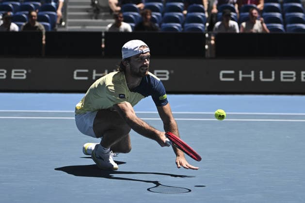 Australian Open 2026 MELBOURNE, AUSTRALIA - JANUARY 24: Tomas Machac (CZE) in action against Lorenzo Musetti (ITA) (not seen) during round 3 at the Australian Open grand slam tennis tournament at Melbourne Park in Melbourne, Australia on January 24, 2026. Mark Avellino Anadolu Melbourne Australia. Editorial use only. Please get in touch for any other usage.  Copyright: x2026xAnadoluxMarkxAvellinox