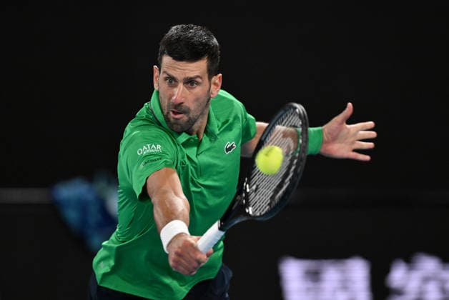 TENNIS AUSTRALIAN OPEN, Novak Djokovic of Serbia in action during the Men™s 3rd round match against Botic Van De Zandschulp of Netherlands on day 7 of the 2026 Australian Open tennis tournament at Melbourne Park in Melbourne, Saturday, January 24, 2026. ( NO ARCHIVING MELBOURNE VICTORIA AUSTRALIA  Copyright: xLUKASxCOCHx 20260124156656574803