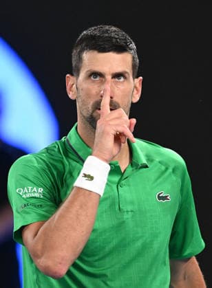 TENNIS AUSTRALIAN OPEN, Novak Djokovic of Serbia reacts during the Men™s 3rd round match against Botic Van De Zandschulp of Netherlands on day 7 of the 2026 Australian Open tennis tournament at Melbourne Park in Melbourne, Saturday, January 24, 2026. ( NO ARCHIVING MELBOURNE VICTORIA AUSTRALIA  Copyright: xLUKASxCOCHx 20260124174483562128