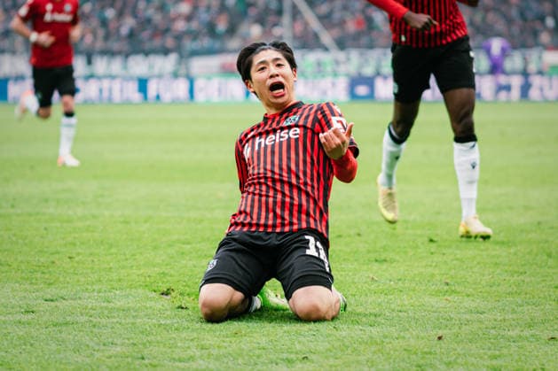 2. Bundesliga: Hannover 96 vs. Fortuna Düsseldorf, 24.01.2026 TOR; JUBEL durch Daisuke Yokota (Hannover 96, 18) zum 1:0; Fußball, 2. Bundesliga, 19. Spieltag: Hannover 96 vs. Fortuna Düsseldorf am 24.01.2026 in der Heinz von Heiden Arena, Hannover DFL REGULATIONS PROHIBIT ANY USE OF PHOTOGRAPHS AS IMAGE SEQUENCES AND OR QUASI-VIDEO.