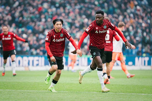 2. Bundesliga: Hannover 96 vs. Fortuna Düsseldorf, 24.01.2026 TOR; JUBEL durch Daisuke Yokota (Hannover 96, 18) zum 1:0; Fußball, 2. Bundesliga, 19. Spieltag: Hannover 96 vs. Fortuna Düsseldorf am 24.01.2026 in der Heinz von Heiden Arena, Hannover DFL REGULATIONS PROHIBIT ANY USE OF PHOTOGRAPHS AS IMAGE SEQUENCES AND OR QUASI-VIDEO.