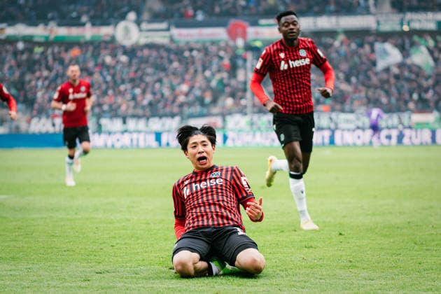 2. Bundesliga: Hannover 96 vs. Fortuna Düsseldorf, 24.01.2026 TOR; JUBEL durch Daisuke Yokota (Hannover 96, 18) zum 1:0; Fußball, 2. Bundesliga, 19. Spieltag: Hannover 96 vs. Fortuna Düsseldorf am 24.01.2026 in der Heinz von Heiden Arena, Hannover DFL REGULATIONS PROHIBIT ANY USE OF PHOTOGRAPHS AS IMAGE SEQUENCES AND OR QUASI-VIDEO.