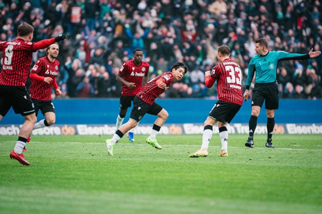 2. Bundesliga: Hannover 96 vs. Fortuna Düsseldorf, 24.01.2026 TOR; JUBEL durch Daisuke Yokota (Hannover 96, 18) zum 1:0; Fußball, 2. Bundesliga, 19. Spieltag: Hannover 96 vs. Fortuna Düsseldorf am 24.01.2026 in der Heinz von Heiden Arena, Hannover DFL REGULATIONS PROHIBIT ANY USE OF PHOTOGRAPHS AS IMAGE SEQUENCES AND OR QUASI-VIDEO.