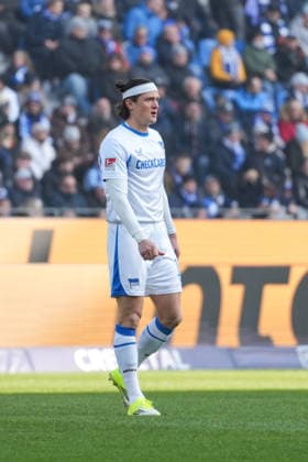 2. Bundesliga, Karlsruher SC vs Hertha BSC, 24.01.2026 Fabian Reese (Hertha BSC, 11) 2. Bundesliga, Karlsruher SC vs Hertha BSC, BBBank Wildpark Karlsruhe, 24.01.2026 DFB DFL REGULATIONS PROHIBIT ANY USE OF PHOTOGRAPHS AS IMAGE SEQUENCES AND OR QUASI-VIDEO.