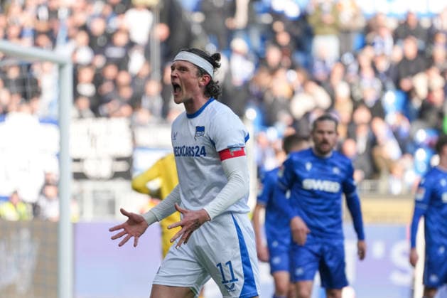 2. Bundesliga, Karlsruher SC vs Hertha BSC, 24.01.2026 Fabian Reese (Hertha BSC, 11) am Schreien 2. Bundesliga, Karlsruher SC vs Hertha BSC, BBBank Wildpark Karlsruhe, 24.01.2026 DFB DFL REGULATIONS PROHIBIT ANY USE OF PHOTOGRAPHS AS IMAGE SEQUENCES AND OR QUASI-VIDEO.