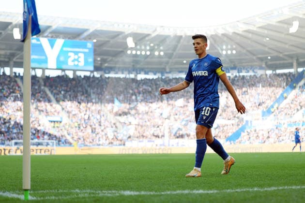 24.01.2026, xrekx, Fussball 2.Bundesliga, Karlsruher SC - Hertha BSC Berlin v.l. Marvin Wanitzek (Karlsruher SC) (DFL DFB REGULATIONS PROHIBIT ANY USE OF PHOTOGRAPHS as IMAGE SEQUENCES and or QUASI-VIDEO) Karlsruhe