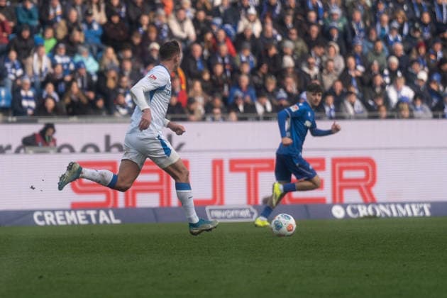24.01.2026, xhfmx, Fussball 2.Bundesliga, Karlsruher SC - Hertha BSC Berlin v.l. Paul Seguin (Hertha BSC) (DFL DFB REGULATIONS PROHIBIT ANY USE OF PHOTOGRAPHS as IMAGE SEQUENCES and or QUASI-VIDEO) Karlsruhe
