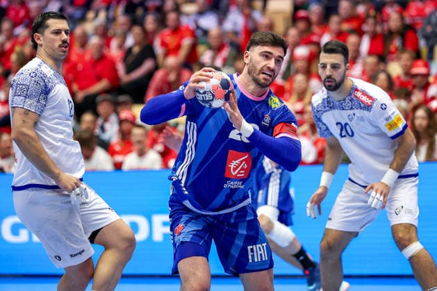 24.01.2026, Handball, Men s EHF EURO 2026, Frankreich - Portugal, Jyske Bank Boxen in Herning, Dänemark, Main Round: Ludovic Fabregas (France 23) Dänemark