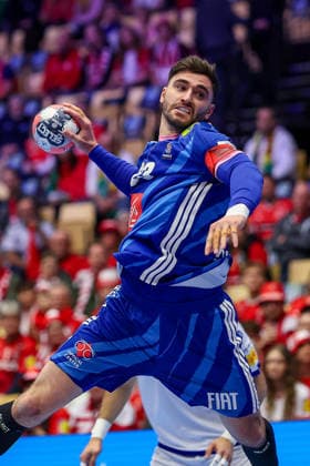 24.01.2026, Handball, Men s EHF EURO 2026, Frankreich - Portugal, Jyske Bank Boxen in Herning, Dänemark, Main Round: Ludovic Fabregas (France 23) Dänemark