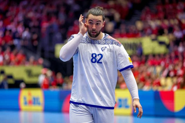 24.01.2026, Handball, Men s EHF EURO 2026, Frankreich - Portugal, Jyske Bank Boxen in Herning, Dänemark, Main Round: Luis Diogo Sousa Frade (Portugal 82) enttäuscht Enttäuschung Dänemark