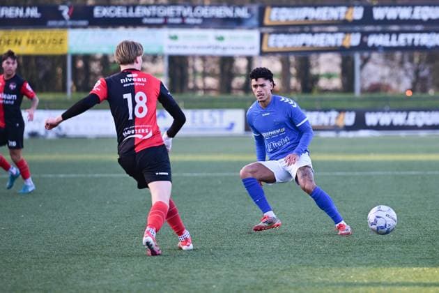 VEENENDAAL , 24-01-2026 , Sportpark Panhuis , season 2025 2026 , Dutch Tweede Divisie football , match between GVVV and de Treffers , picture shows GVVV Player Quiermo Dumay GVVV - de Treffers  x201041337x Copyright: