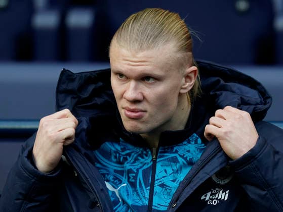 Manchester, England, 24th January 2026. Erling Haaland of Manchester City sits on the bench during the Manchester City vs Wolverhampton Wanderers Premier League match at the Etihad Stadium, Manchester. Picture credit should read: Andrew Yates Sportimage EDITORIAL USE ONLY. No use with unauthorised audio, video, data, fixture lists, club league logos or live services. Online in-match use limited to 120 images, no video emulation. No use in betting, games or single club league player publications. SPI_009_AY_MAN_CITY_WOLVES SPI-4473-0009