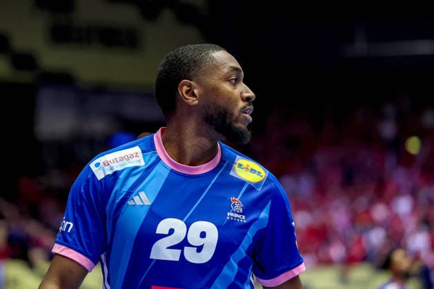 24.01.2026, Handball, Men s EHF EURO 2026, Frankreich - Portugal, Jyske Bank Boxen in Herning, Dänemark, Main Round: Benoit Kounkoud (France 29) Dänemark