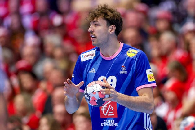 24.01.2026, Handball, Men s EHF EURO 2026, Frankreich - Portugal, Jyske Bank Boxen in Herning, Dänemark, Main Round: Thibaud Briet (France 39) Dänemark