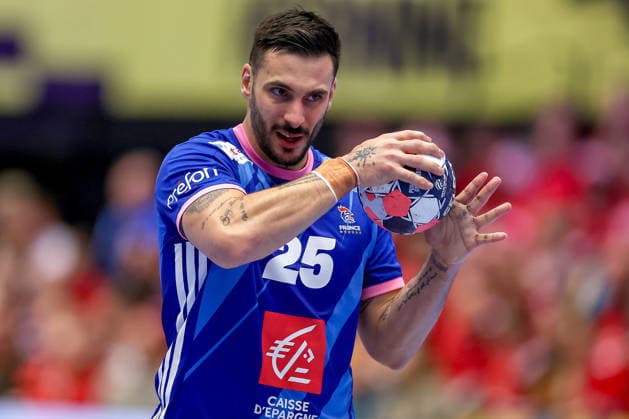 24.01.2026, Handball, Men s EHF EURO 2026, Frankreich - Portugal, Jyske Bank Boxen in Herning, Dänemark, Main Round: Hugo Descat (France 25) Dänemark
