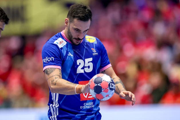 24.01.2026, Handball, Men s EHF EURO 2026, Frankreich - Portugal, Jyske Bank Boxen in Herning, Dänemark, Main Round: Hugo Descat (France 25) Dänemark
