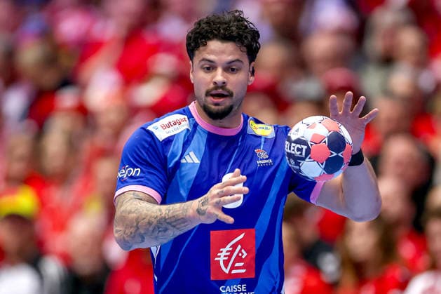 24.01.2026, Handball, Men s EHF EURO 2026, Frankreich - Portugal, Jyske Bank Boxen in Herning, Dänemark, Main Round: Elohim Prandi (France 08) Dänemark
