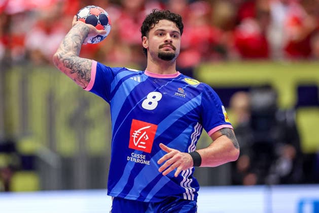 24.01.2026, Handball, Men s EHF EURO 2026, Frankreich - Portugal, Jyske Bank Boxen in Herning, Dänemark, Main Round: Elohim Prandi (France 08) Dänemark