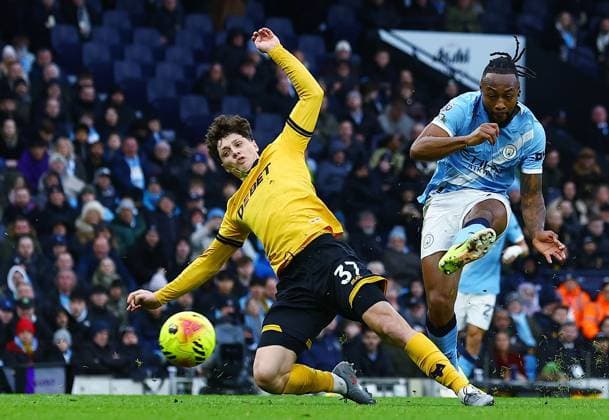 Antoine Semenyo of Manchester City scores a goal to make it 2-0 Manchester City v Wolverhampton Wanderers, Premier League, Football, Etihad Stadium, Manchester, UK - 24 Jan 2026Manchester Etihad Stadium United Kingdom EDITORIAL USE ONLY No use with unauthorised audio, video, data, fixture lists, club league logos or live services. Online in-match use limited to 120 images, no video emulation. No use in betting, games or single club league player publications. Copyright: xMattxWest Shutterstockx 16425986s