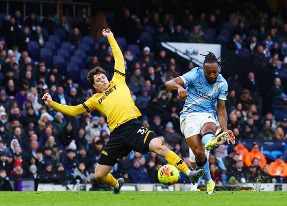 Antoine Semenyo of Manchester City scores a goal to make it 2-0 Manchester City v Wolverhampton Wanderers, Premier League, Football, Etihad Stadium, Manchester, UK - 24 Jan 2026Manchester Etihad Stadium United Kingdom EDITORIAL USE ONLY No use with unauthorised audio, video, data, fixture lists, club league logos or live services. Online in-match use limited to 120 images, no video emulation. No use in betting, games or single club league player publications. Copyright: xMattxWest Shutterstockx 16425986z