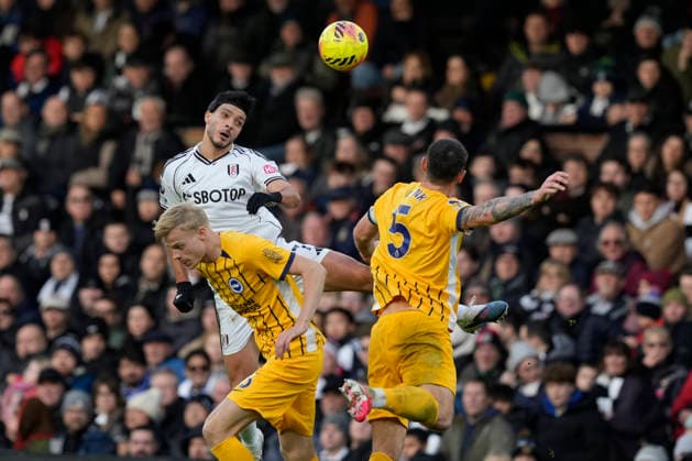 Fulham v Brighton and Hove Albion, Premier League Fulham forward Raul Jimenez (7) heads the ball during the Premier League match between Fulham and Brighton and Hove Albion at Craven Cottage, London, UK on 24 January 2026. London Craven Cottage Greater London UK Editorial use only DataCo restrictions apply See www.football-dataco.com , Copyright: xStephenxFlynnx PSI-23616-0087