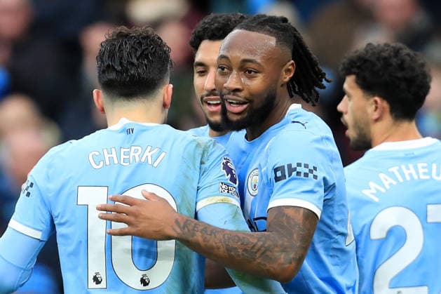 24th January 2026; Etihad Stadium, Manchester, Lancashire, England; Premier League Football, Manchester City versus Wolverhampton Wanderers; Antoine Semenyo of Manchester City celebrates after scoring for 2-0 after 2 minutes of added time at the end of the first half  DavidxBlunsden Content restricted for UK based newspaper