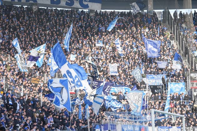 2. Bundesliga, Karlsruher SC vs Hertha BSC, 24.01.2026 Fanblock der Hertha BSC 2. Bundesliga, Karlsruher SC vs Hertha BSC, BBBank Wildpark Karlsruhe, 24.01.2026 DFB DFL REGULATIONS PROHIBIT ANY USE OF PHOTOGRAPHS AS IMAGE SEQUENCES AND OR QUASI-VIDEO.