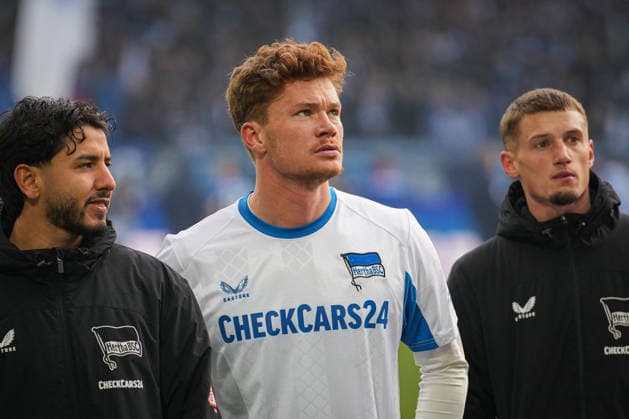 Deutschland, Fußball, 2 Bundesliga, Saison 2025 2026, Karlsruher SC vs. Herta BSC BBBank Wildpark (Karlsruhe): Sebastian Grönning (Hertha BSC, 17) Karlsruhe BBBank Wildpark Baden-Württemberg Deutschland