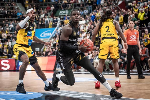 Barra Njie (Basketball Loewen Braunschweig, 13) GER, MHP Riesen Ludwigsburg - Basketball Loewen Braunschweig, easycredit BBL, Basketball, Bundesliga, 17. Spieltag, Spielzeit 2025 2026, 24.01.2026 GER, MHP Riesen Ludwigsburg - Basketball Loewen Braunschweig, easycredit BBL, Basketball, Bundesliga, 17. Spieltag, Spielzeit 2025 2026, 24.01.2026 Ludwigsburg Copyright: xSandyxDinkelackerx EP_SDR
