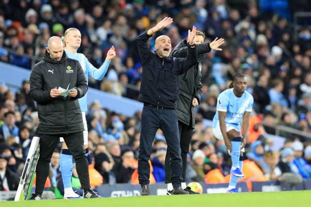 24th January 2026; Etihad Stadium, Manchester, Lancashire, England; Premier League Football, Manchester City versus Wolverhampton Wanderers; Manchester City manager Pep Guardiola reacts  DavidxBlunsden Content restricted for UK based newspaper
