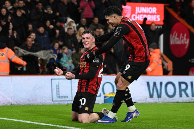 Bournemouth v Liverpool, Premier League Goal 2-0 - Alex Jimenez (20) of AFC Bournemouth celebrates scoring the second goal during the Premier League match between Bournemouth and Liverpool at the Vitality Stadium, Bournemouth, UK on 24 January 2026. Bournemouth Vitality Stadium Dorset UK Editorial use only DataCo restrictions apply See www.football-dataco.com , Copyright: xGrahamxHuntx PSI-23639-0058