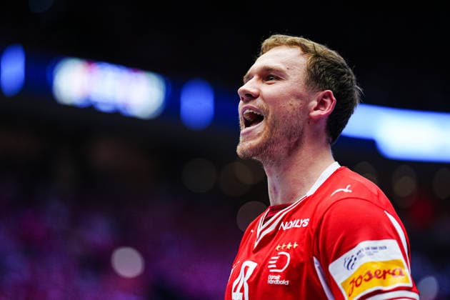 Jubel Simon Pytlick (Daenemark, 43) DEN, Spanien vs. Daenemark, Handball, EHF Europameisterschaft 2026, Hauptrunde, Spieltag 2, 24.01.2026 DEN, Spanien vs. Daenemark, Handball, EHF Europameisterschaft 2026, Hauptrunde, Spieltag 2, 24.01.2026 Herning Copyright: xEibner-Pressefoto MarcelxvonxFehrnx EP_MFN