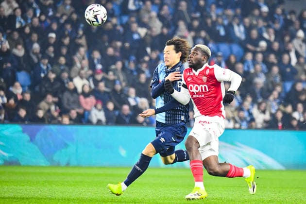 FOOTBALL : AC Le Havre vs AS Monaco - Ligue 1 McDonald s - JournÃ e 19 - 24 01 2026 Ayumu Seko (AC Le Havre) George Ilenikhena (AS Monaco) Le HavreFrance  Copyright: xBaptistexAutissierx