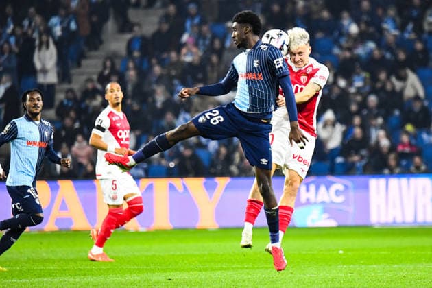 FOOTBALL : AC Le Havre vs AS Monaco - Ligue 1 McDonald s - JournÃ e 19 - 24 01 2026 Aleksandr Golovin (AS Monaco) Simon Ebonog (AC Le Havre) Le HavreFrance  Copyright: xBaptistexAutissierx
