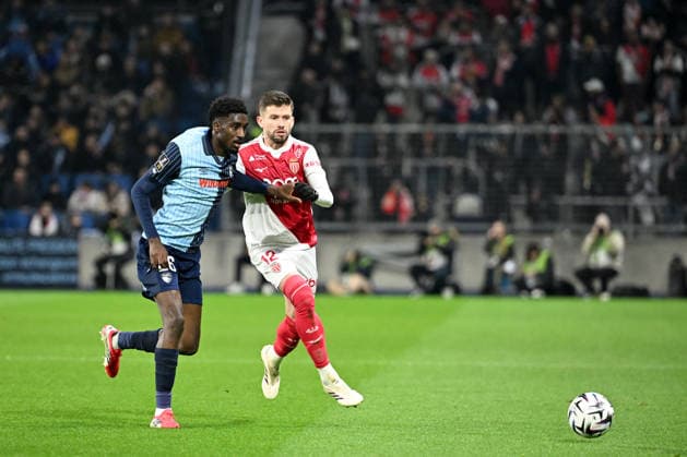 Le Havre Athletic Club v AS Monaco - Ligue 1 McDonald s 2025 2026 26 Simon EBONOG (hac) - 12 CAIO HENRIQUE (asm) during the Ligue 1 McDonald s match between Le Havre and Monaco at Stade Oceane on January 24, 2026 in Le Havre, France. Le Havre France  Copyright: xFEPx 776348256