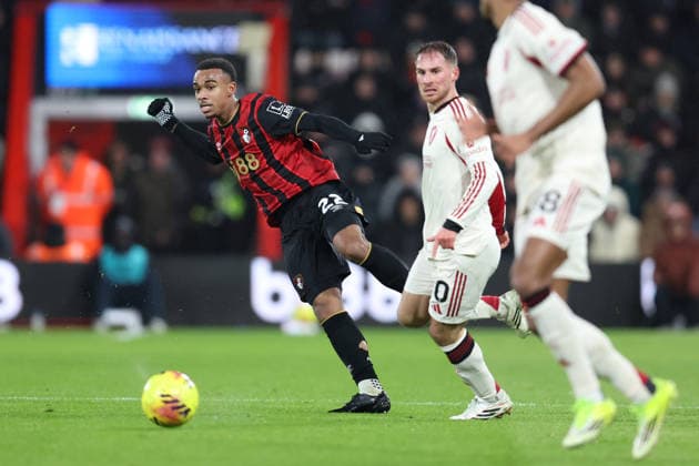 Bournemouth v Liverpool 24 January 2026, Bournemouth - Premier League Football - AFC Bournemouth v Liverpool - Junior Kroupi of Bournemouth - Photo: Charlotte Wilson Offside. Bournemouth UK Copyright: xCharlottexWilsonx xOffsidexOffside